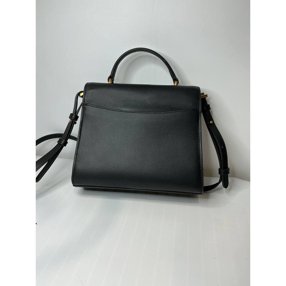 Italian Leather Top Handle Crossbody Satchel - Picture 2 of 3